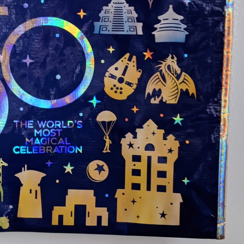 🆕 WDW Walt Disney World 50th Anniversary Large Mickey Mouse Reusable Tote Bag - Picture 8 of 9
